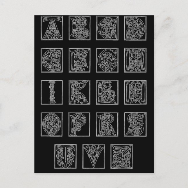 Postale Carte de poste alphabétique (Devant)