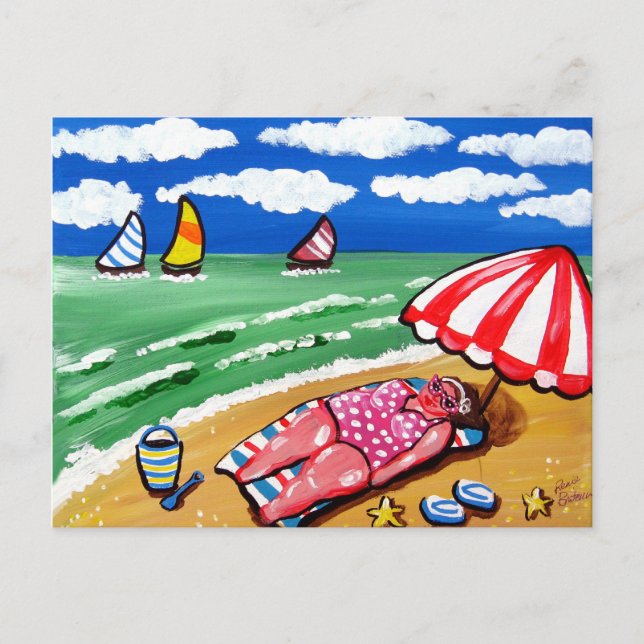 Postale Carte de poste Big Beach Diva Sunbather (Devant)