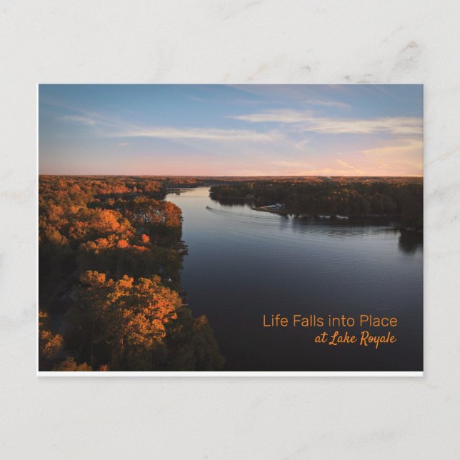 Postale Carte de poste du coucher de soleil du lac Royale (Devant)
