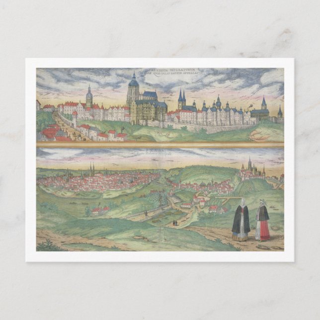 Postale Carte de Prague, de 'Civitates Orbis Terrarum' par (Devant)