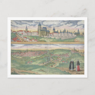 Postale Carte de Prague, de 'Civitates Orbis Terrarum' par