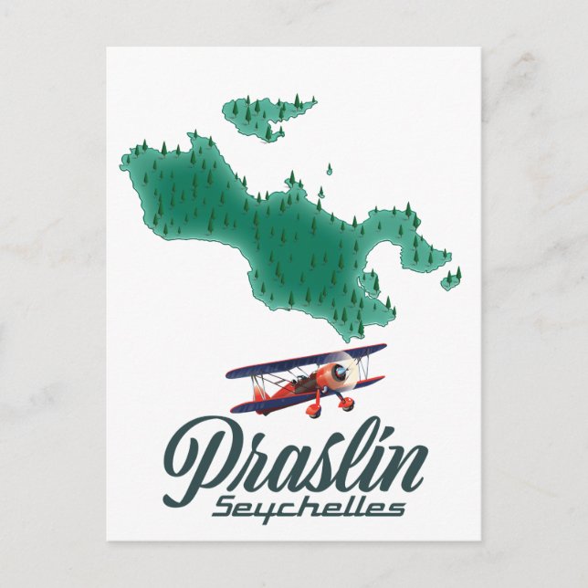 Postale carte de Praslin Seychelles (Devant)