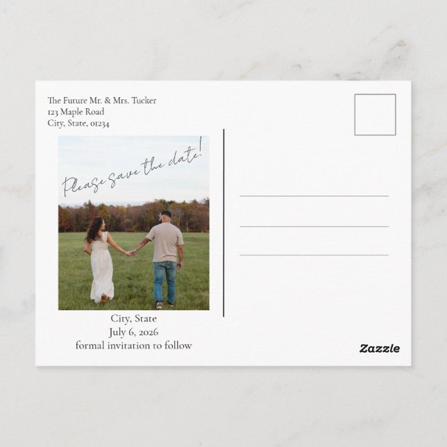 Postale Carte de pré-annonce de mariage Getting Hitched (Dos)