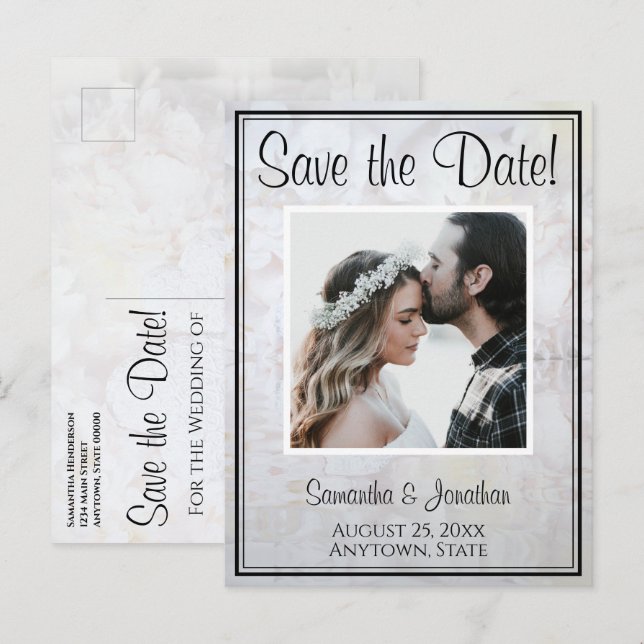 Postale Carte de préavis de mariage White Reflections (Devant / Derrière)