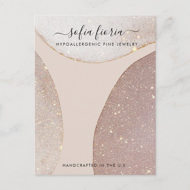 Postale Carte de présentation de bijoux en paillettes arti (Devant)