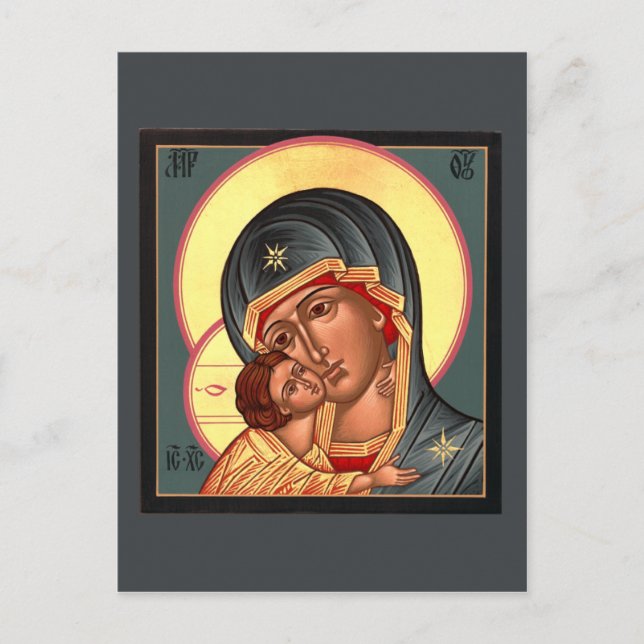 Postale Carte de prière de la Mère de Dieu Vladimir (Devant)