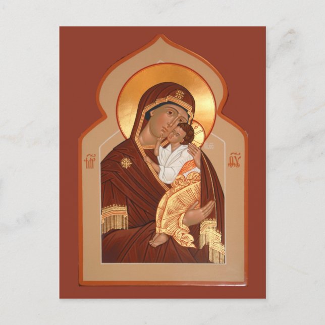 Postale Carte de prière de la Mère de Dieu Yaroslavl (Devant)