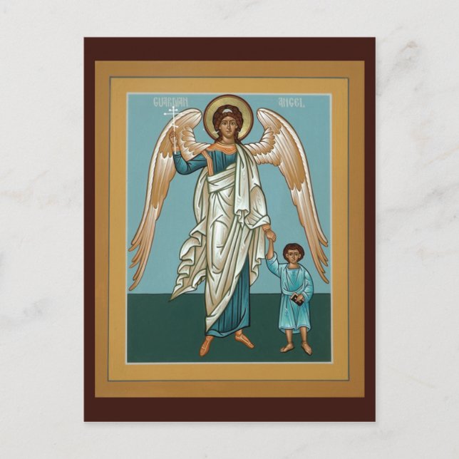 Postale Carte de prière de l'ange gardien (Devant)