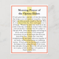 Carte de prière du matin pour les aînés orthodoxes
