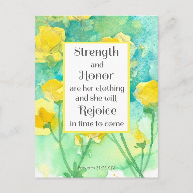Postale Carte de prière Écriture Proverbes Fleurs jaunes  (Devant)