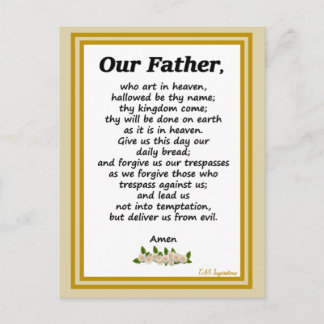 Postale Carte de prière Notre Père Matthieu 6:9-13