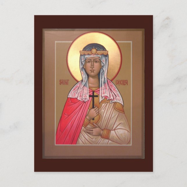 Postale Carte de prière Saint Cecilia (Devant)