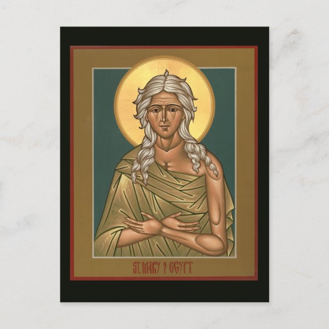 Postale Carte de prière Sainte Marie d'Égypte (Devant)