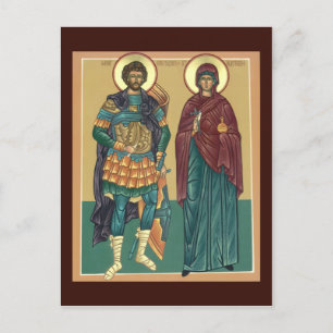 Postale Carte de prière Saints Anastasia et Chrysogonus