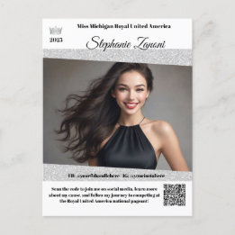 Postale Carte de Promo Autographe de Concours de Beauté |