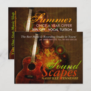 Postale Carte de promotion de musique SoundScapes Guitare