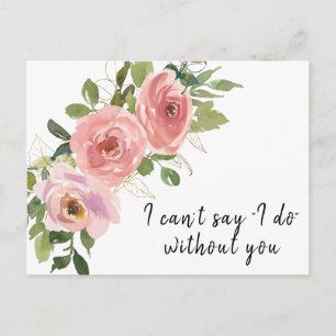 Postale Carte de proposition Boho Blush Gold Bridesmaid