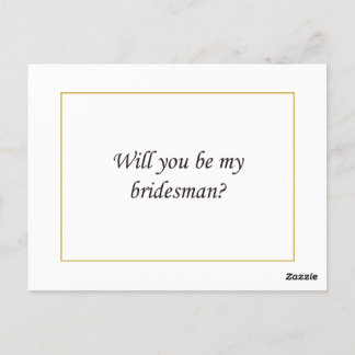 Postale Carte de proposition Bridesman