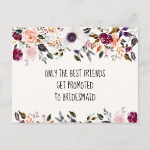 Postale Carte de proposition de bonne aquarelle Floral Bri