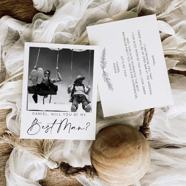 Postale Carte de proposition de témoin de mariage avec pho (Créateur téléchargé)