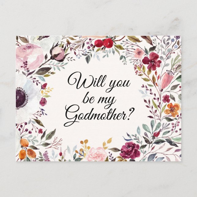 Postale Carte de proposition Floral Godmère Aquarelle (Dos)