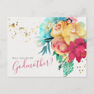 Postale Carte de proposition Godmère Floral Gold Splatter