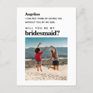 Postale Carte de proposition simple Elegant Bridesmaid