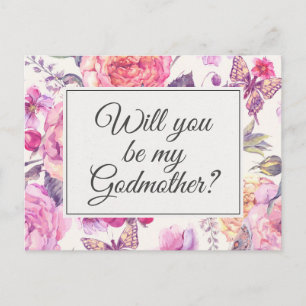 Postale Carte de proposition vintage Floral Godmère