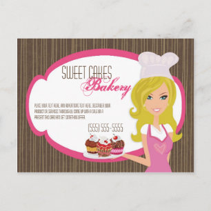Postale Carte de publicité Blonde Baker sur gâteaux de Cou