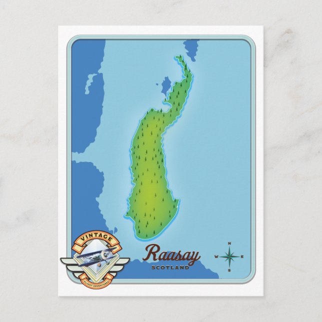 Postale carte de Raasay Écosse (Devant)