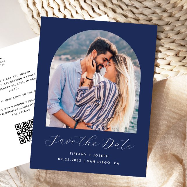 Postale Carte de rappel de mariage avec code QR en forme d (Créateur téléchargé)