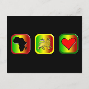 Postale Carte de Rasta Afrique Un Lion d'Amour de Juda