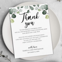 Carte de réception de mariage au eucalyptus