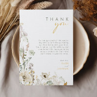 Carte de réception en Merci de Fleur sauvage