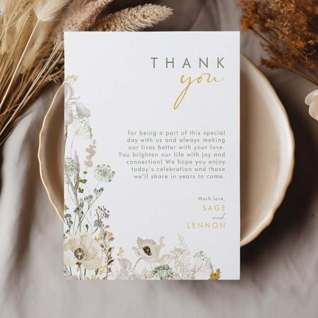 Postale Carte de réception en Merci de Fleur sauvage (Créateur téléchargé)