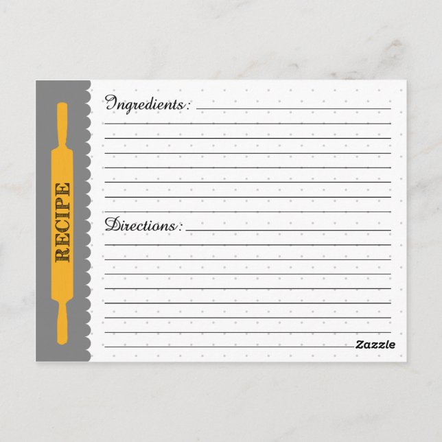 Postale Carte de recette (Dos)