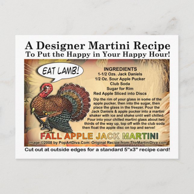 Postale Carte de recette à la pomme Jack Thanksgiving Mart (Devant)