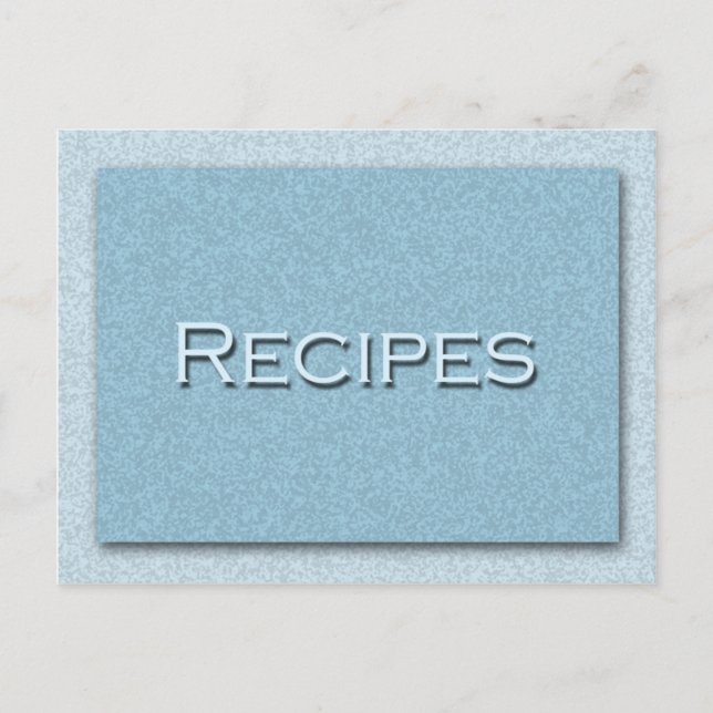Postale Carte de recette bleue (Devant)