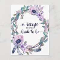 Carte de recette Boho Feather & Floral Fête des ma