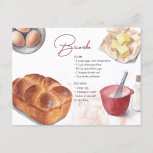 Postale Carte de recette Brioche