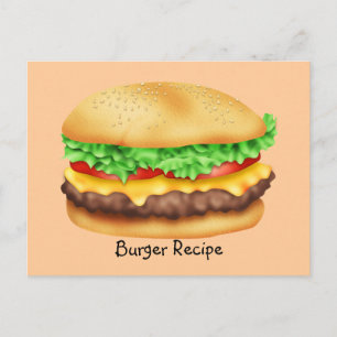 Postale Carte de recette Burger