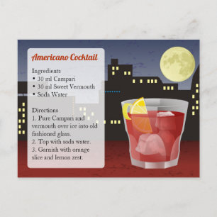 Postale Carte de recette d'Americano