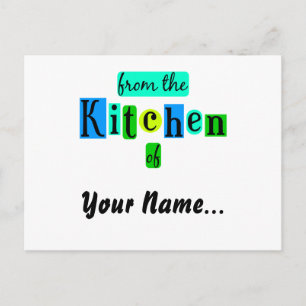 Postale Carte de recette de blues rétro de la cuisine