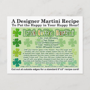 Postale Carte de recette de café irlandais St. Patrick's D