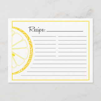 Postale Carte de recette de citron