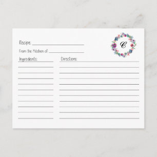 Postale Carte de recette de couronne de fleurs