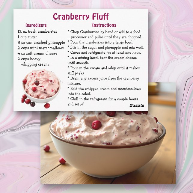 Postale Carte de recette de Cranberry Fluff (Créateur téléchargé)