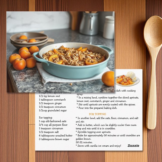 Postale Carte de recette de crumble aux abricots (Créateur téléchargé)