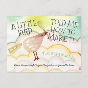 Postale Carte de recette de cuisine de whisky mignonne ois