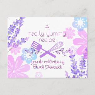 Postale Carte de recette de cuisine et de pâtisserie avec 